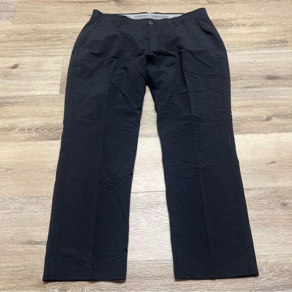 Under Armour Golf Pants Men 38 x 32 Black Straight Leg Nylon Stretch 1342263 - Picture 1 of 8